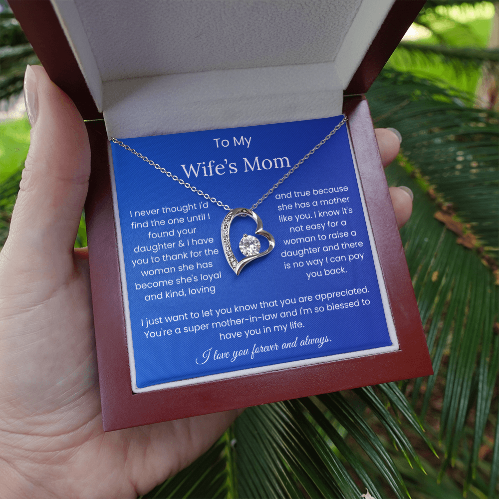 To My Wife's Mom - "Super Mother-in-Law" Forever Love Necklace