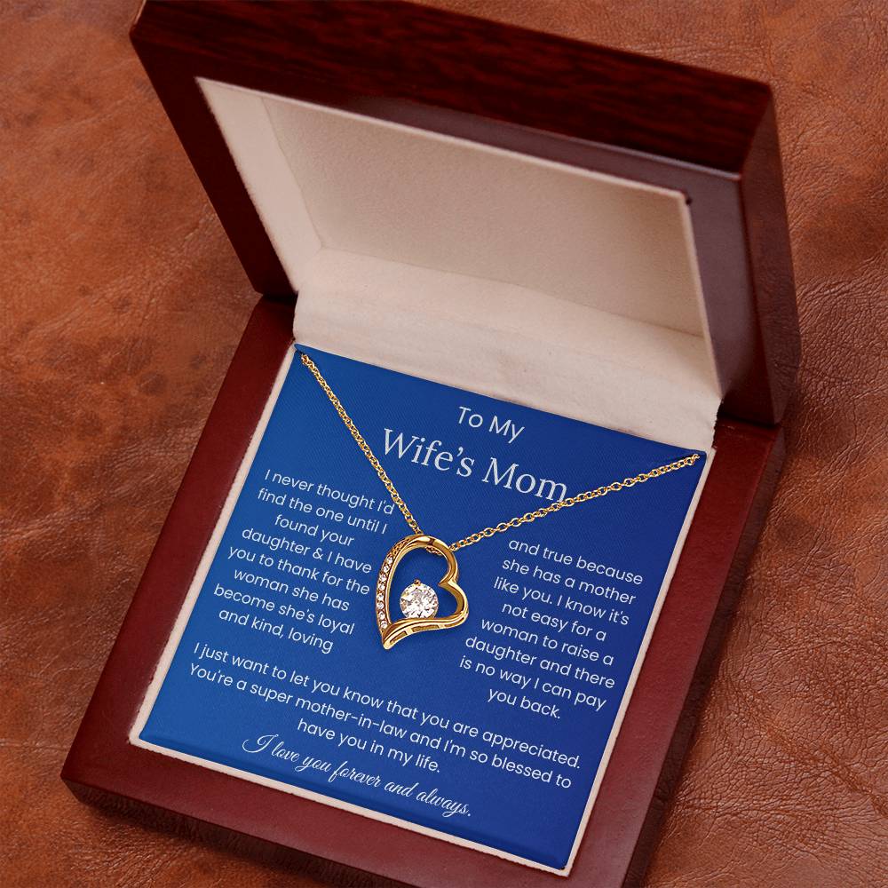 To My Wife's Mom - "Super Mother-in-Law" Forever Love Necklace
