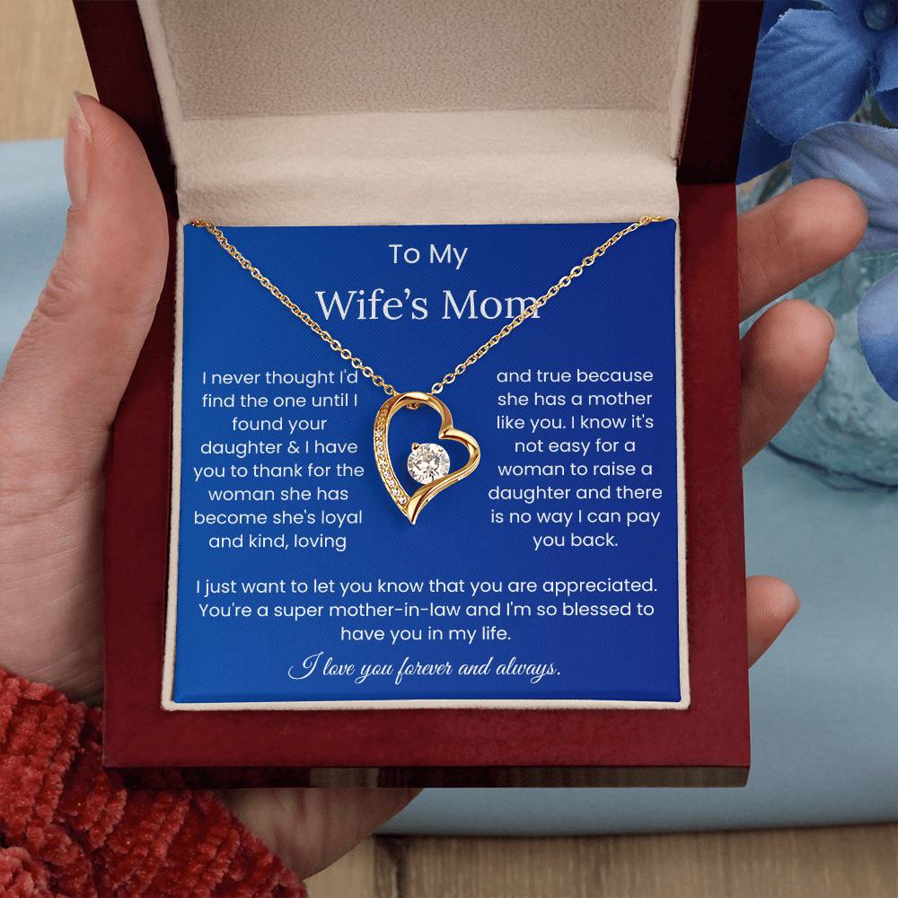 To My Wife's Mom - "Super Mother-in-Law" Forever Love Necklace