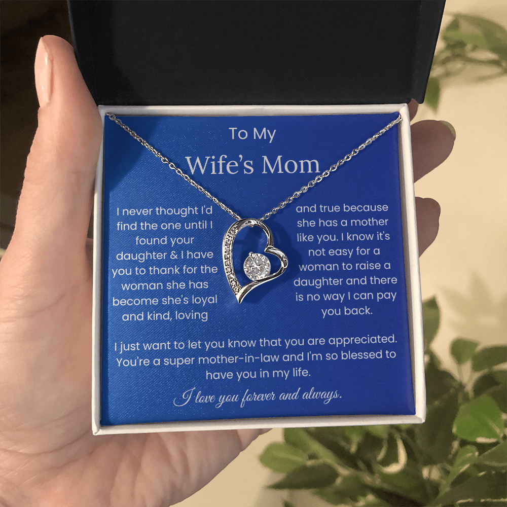 To My Wife's Mom - "Super Mother-in-Law" Forever Love Necklace