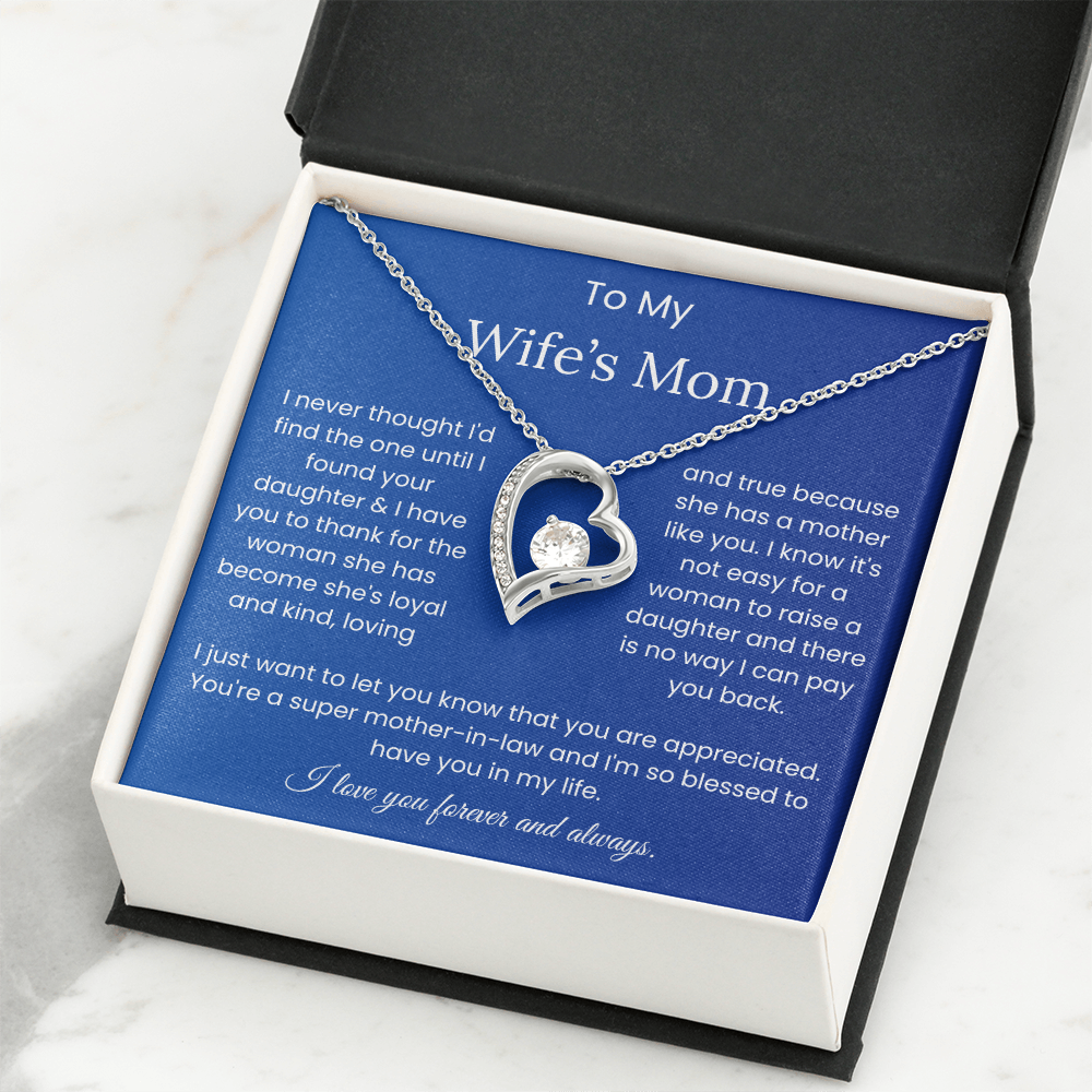 To My Wife's Mom - "Super Mother-in-Law" Forever Love Necklace