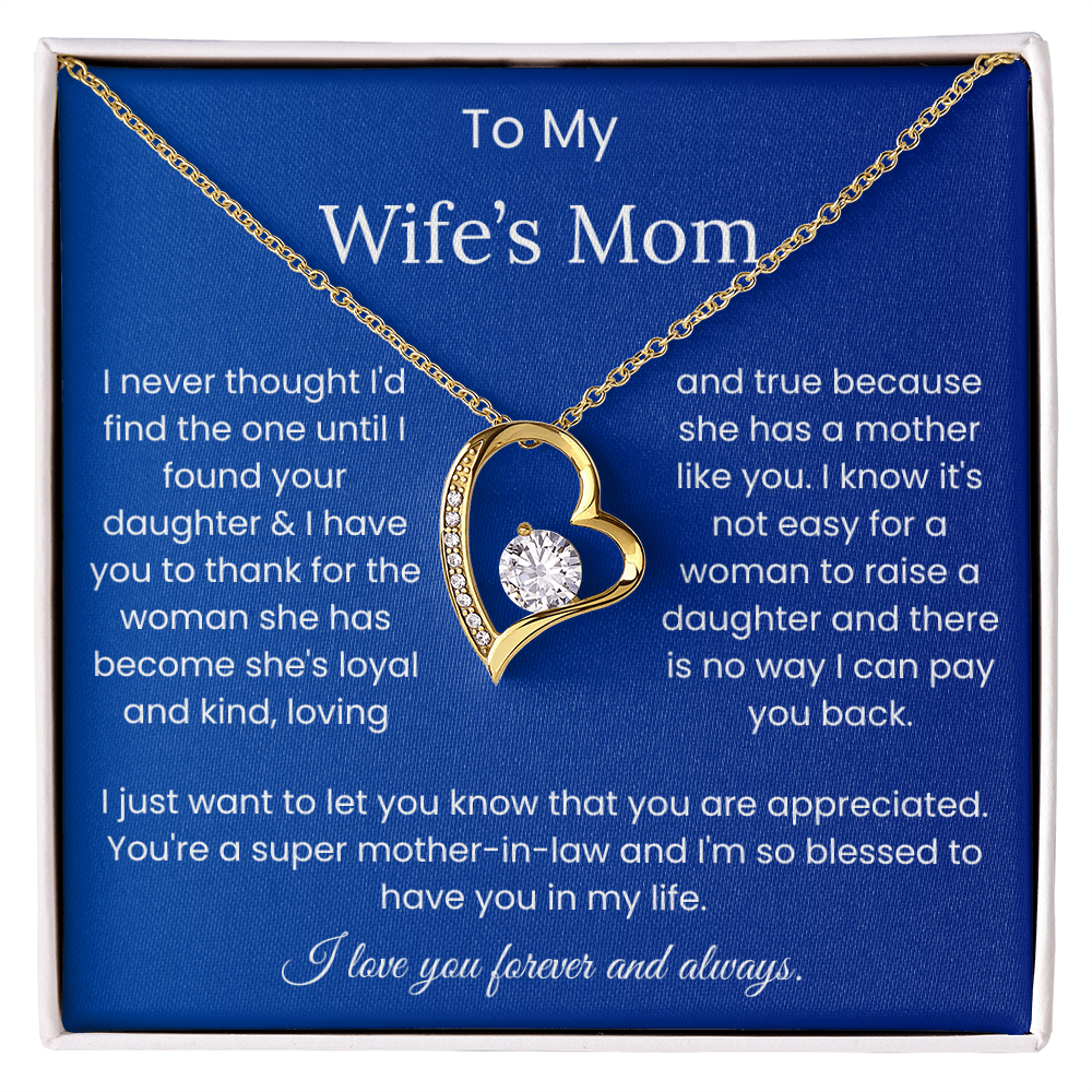 To My Wife's Mom - "Super Mother-in-Law" Forever Love Necklace