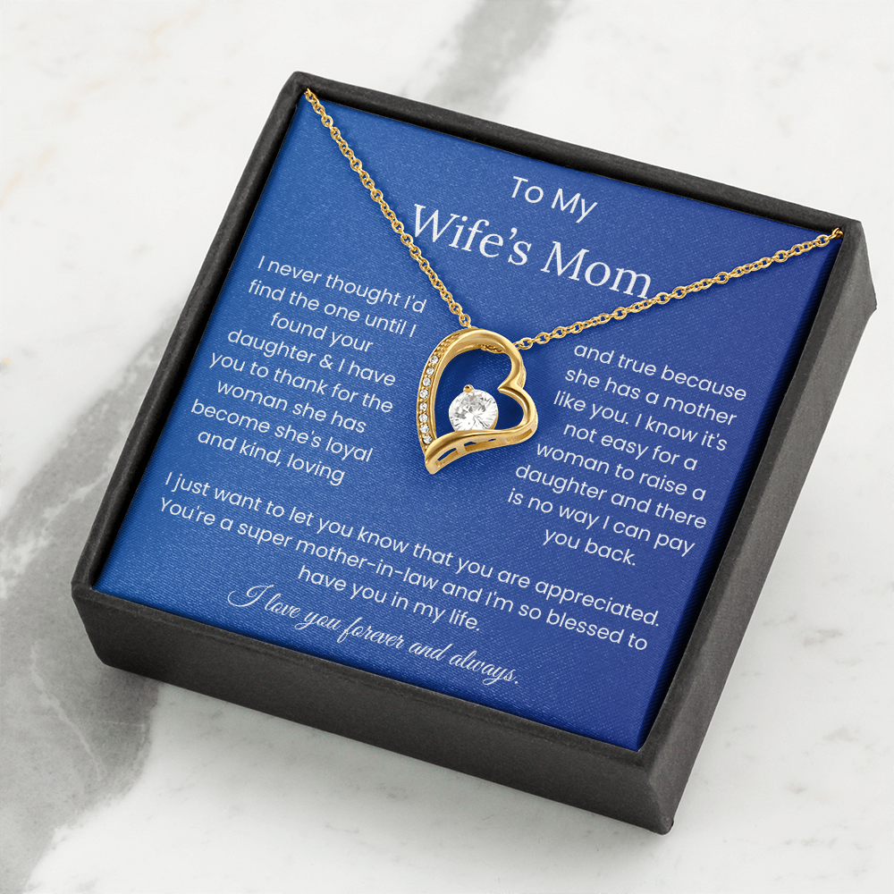 To My Wife's Mom - "Super Mother-in-Law" Forever Love Necklace
