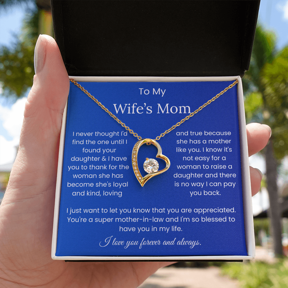To My Wife's Mom - "Super Mother-in-Law" Forever Love Necklace