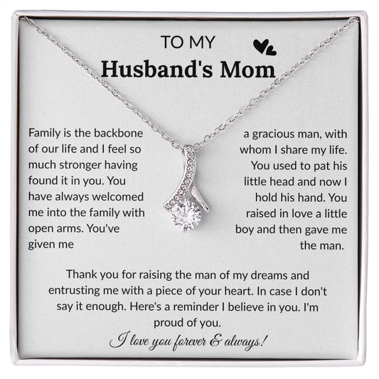 To My Husband's Mom - "Backbone of Our Family" Alluring Beauty Necklace