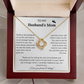 To My Husband's Mom - "Backbone of Our Family" Love Knot Necklace