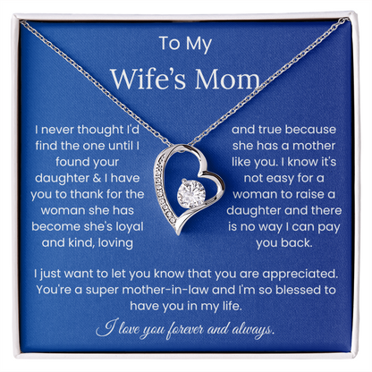 To My Wife's Mom - "Super Mother-in-Law" Forever Love Necklace